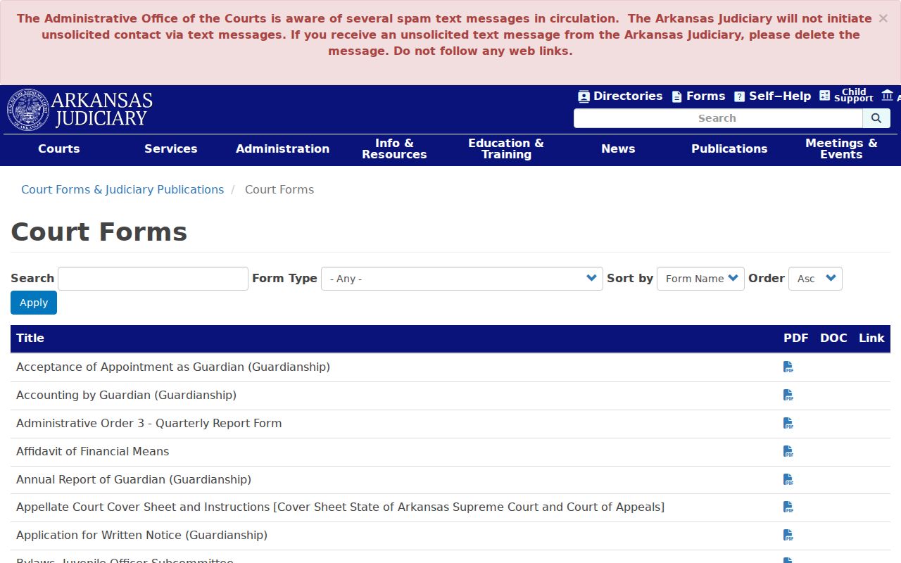 Woodruff County warrant check court forms source