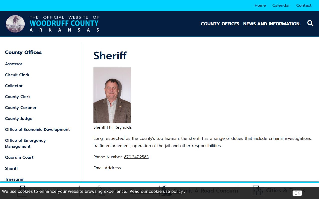 Woodruff County warrant check sheriff contact source