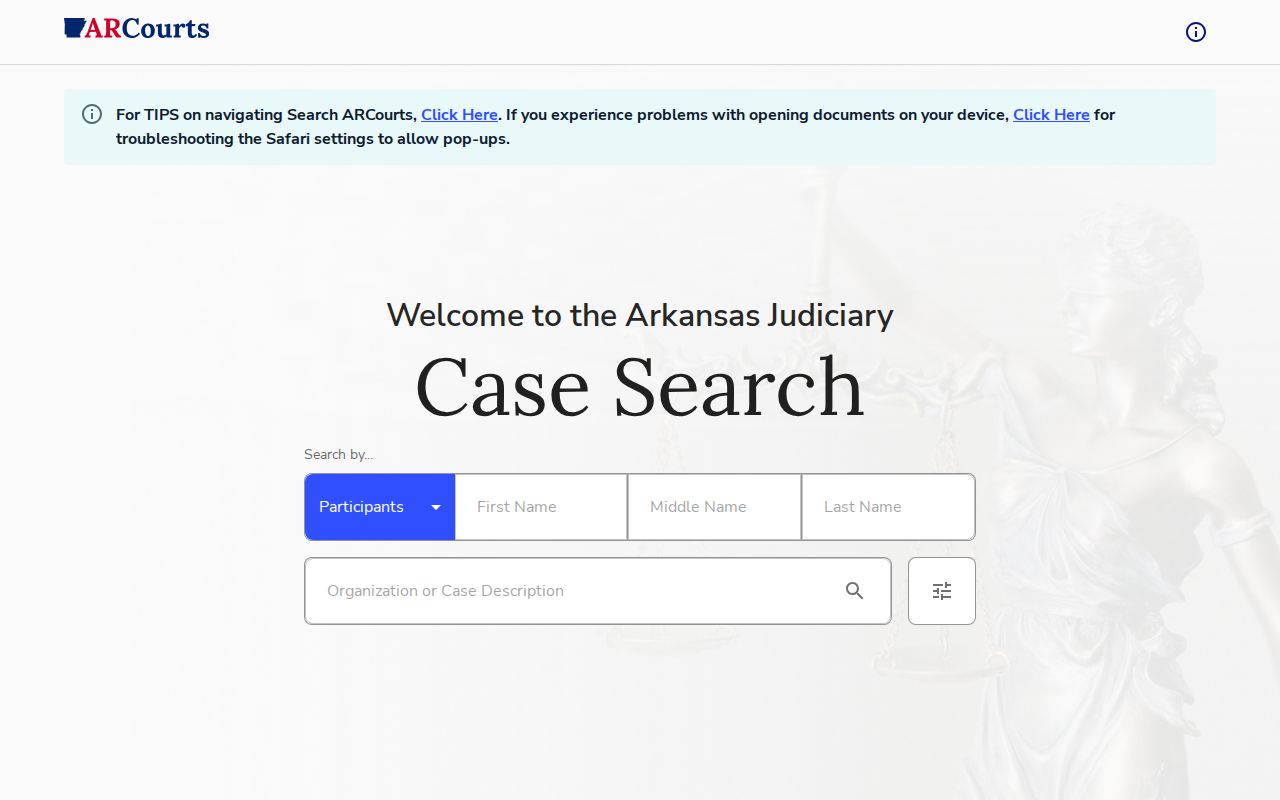 Woodruff County warrant records Search ARCourts interface